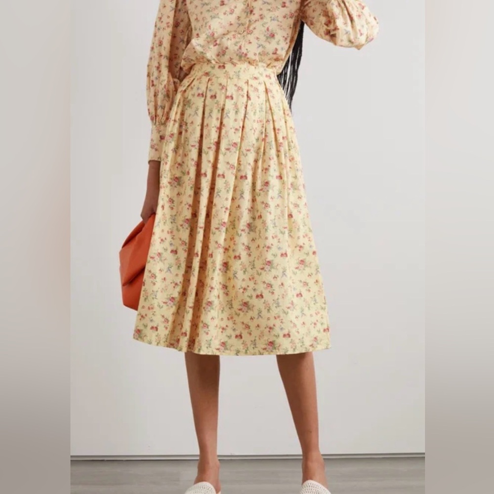 Batsheva x Laura Ashley Eres Floral Skirt Yellow